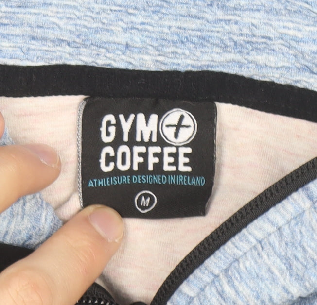 Gym+Coffee Men’s Blue Full Zip Hoodie M Regular Fit Athletic Style