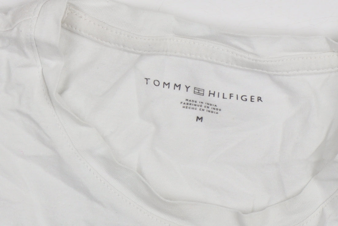 Tommy Hilfiger Women's White Cotton Crew Neck T-Shirt Size M