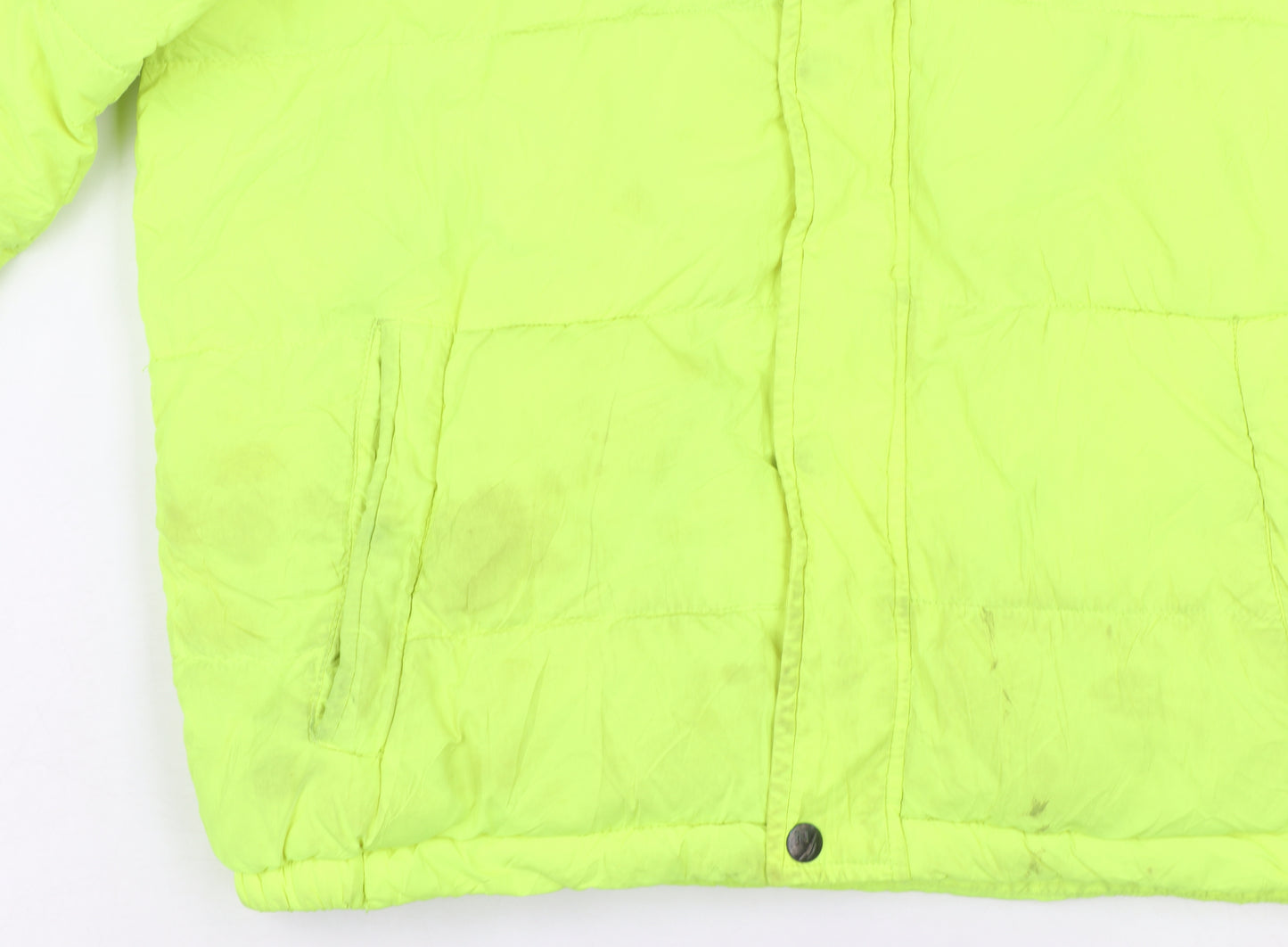 Nautica Womens Yellow Hooded Puffer Jacket XL Water Resistant
