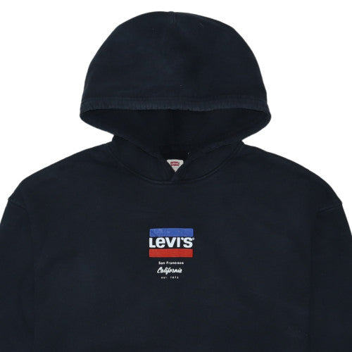 Levi's Men's Black XL Relaxed Fit Pullover Hoodie with Logo