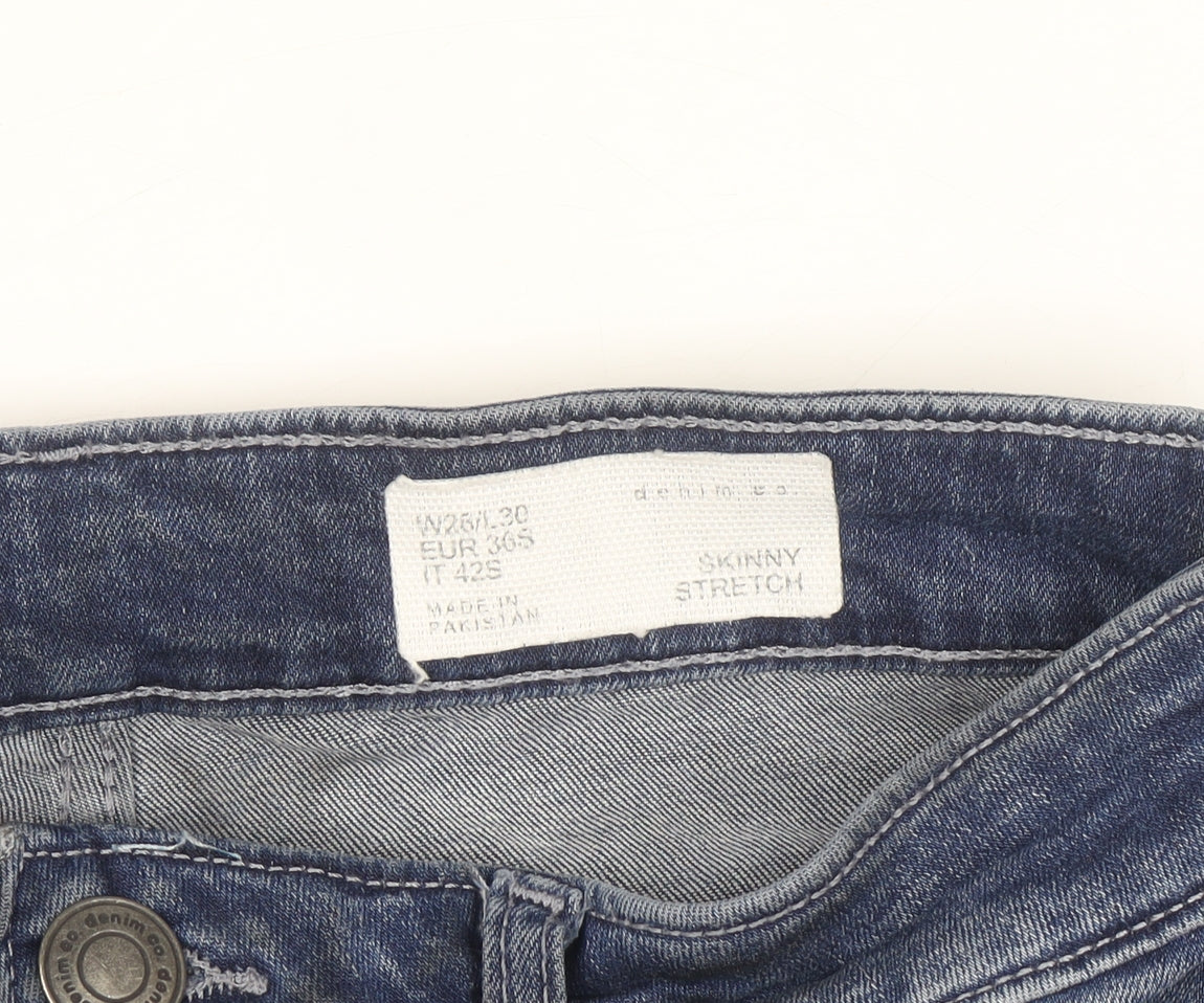 Primark Women's Blue Skinny Stretch Jeans Size 10 Regular