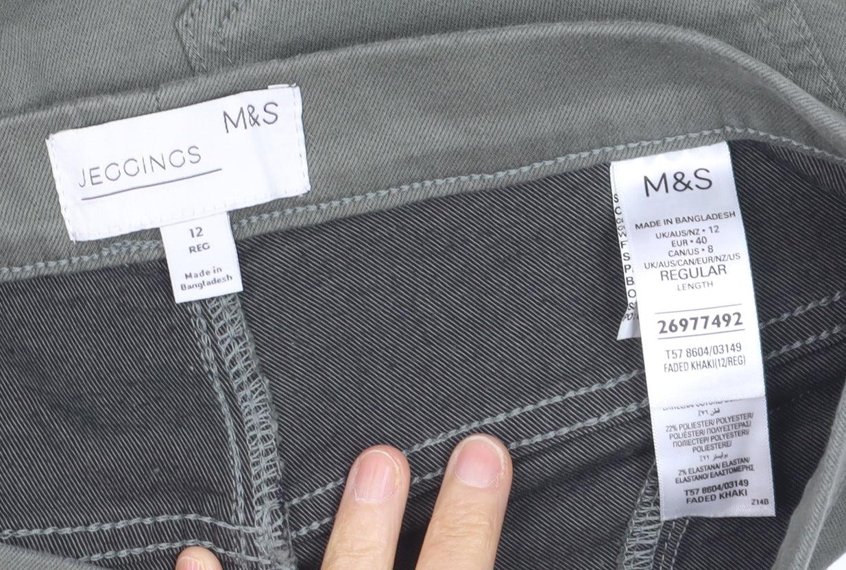 Marks and Spencer Women’s Green High Rise Slim Jegging Jeans Size 12