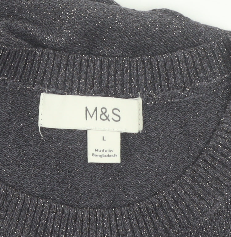 Marks and Spencer Women's Grey Sleeveless Knit Vest Jumper L