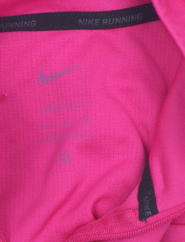 Nike Women's Pink Running 1/4 Zip Long Sleeve Top Size S