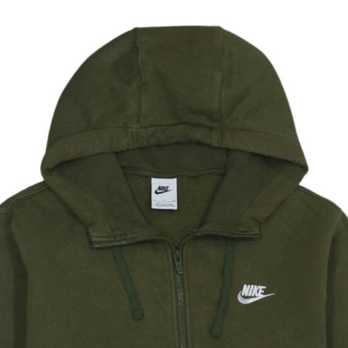 Nike Men Green Full Zip Fleece Hoodie Size S Regular Fit