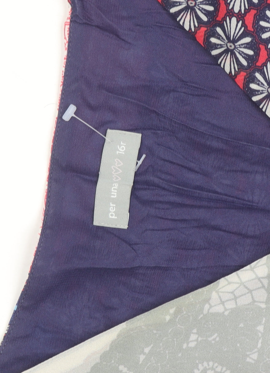 Marks and Spencer Per Una Multicoloured Paisley A-Line Dress Size 16R