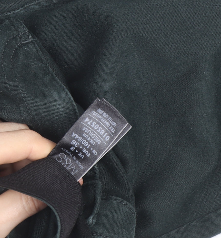 Marks and Spencer Per Una Green Straight Leg Stretch Trousers Size 10