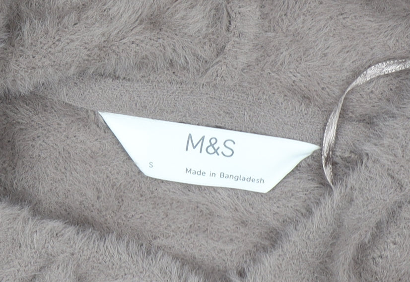Marks and Spencer Womens Beige Fuzzy Pullover Hoodie Size S