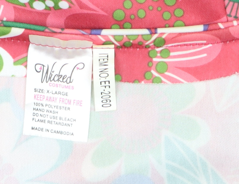 Wicked Costumes Women's Multicoloured Floral Tunic Blouse XL