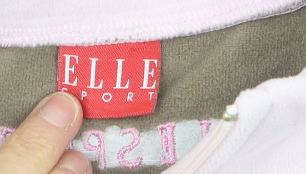 ELLE Sport Women's Pink Fleece Sleeveless Zip Waistcoat Size 12