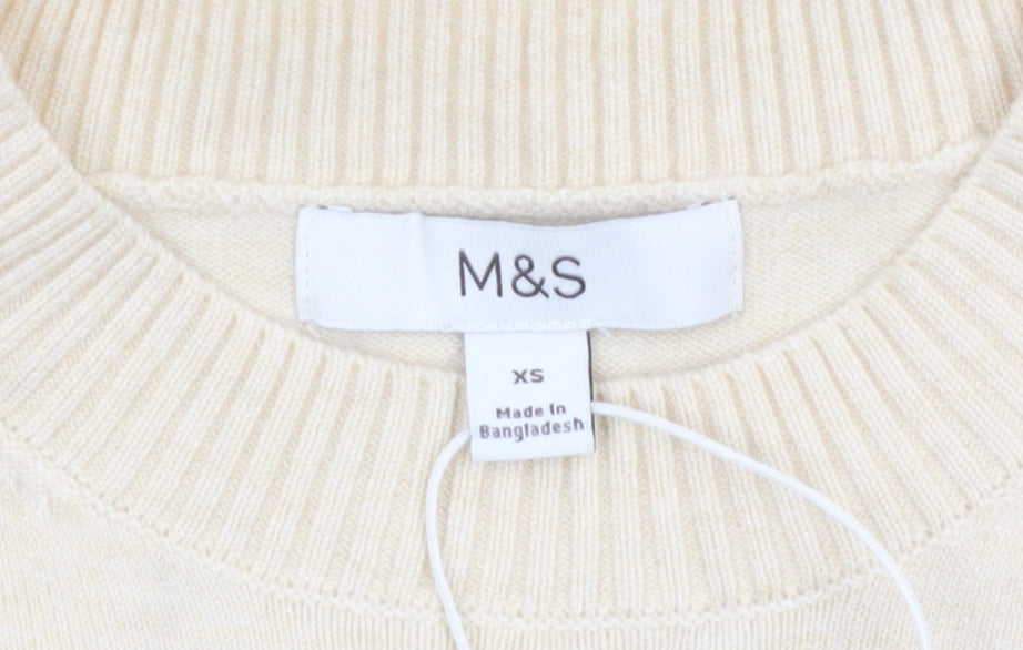 Marks and Spencer Women’s Beige XS Crew Neck Pullover Jumper