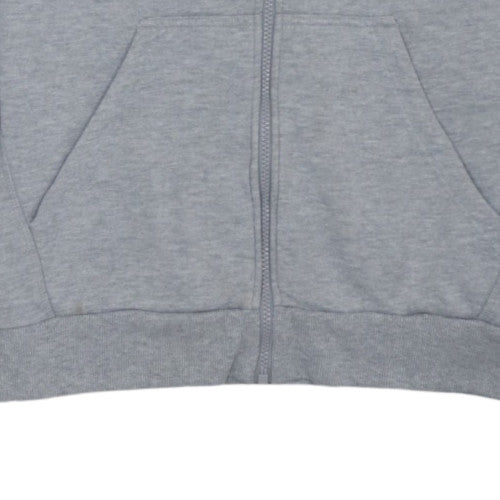 Adidas Men's Grey Full Zip Hoodie L Cotton Blend Sportswear