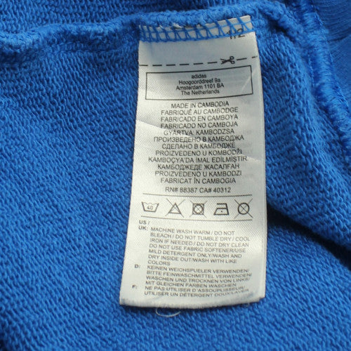 Adidas Women Blue Crew Neck Pullover Sweatshirt Size 10 Cotton