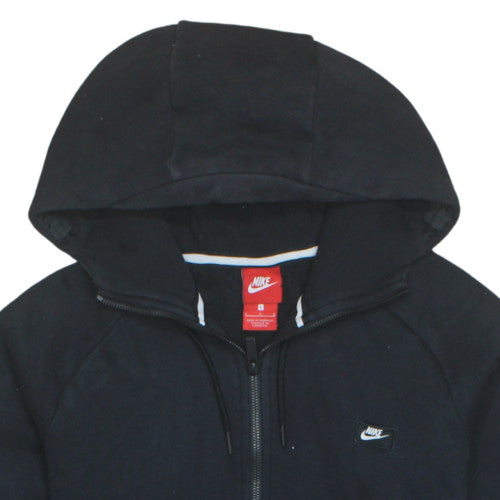 Nike Mens Black L Fleece 1/2 Zip Hoodie with Logo Pocket Style