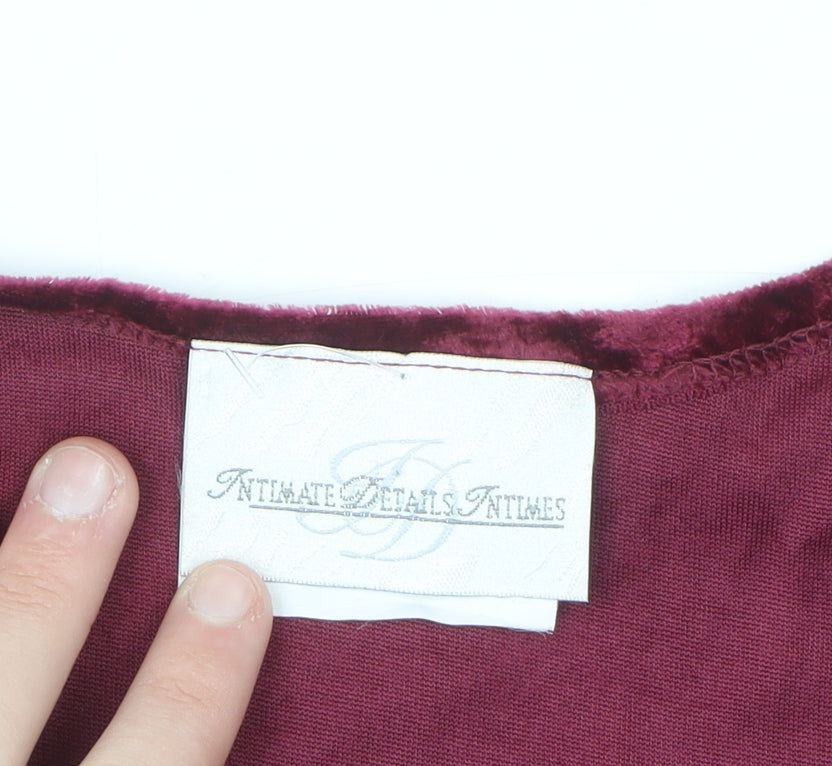 Intimate Details Women's Red Velvet Long Sleeve Bodysuit Size S