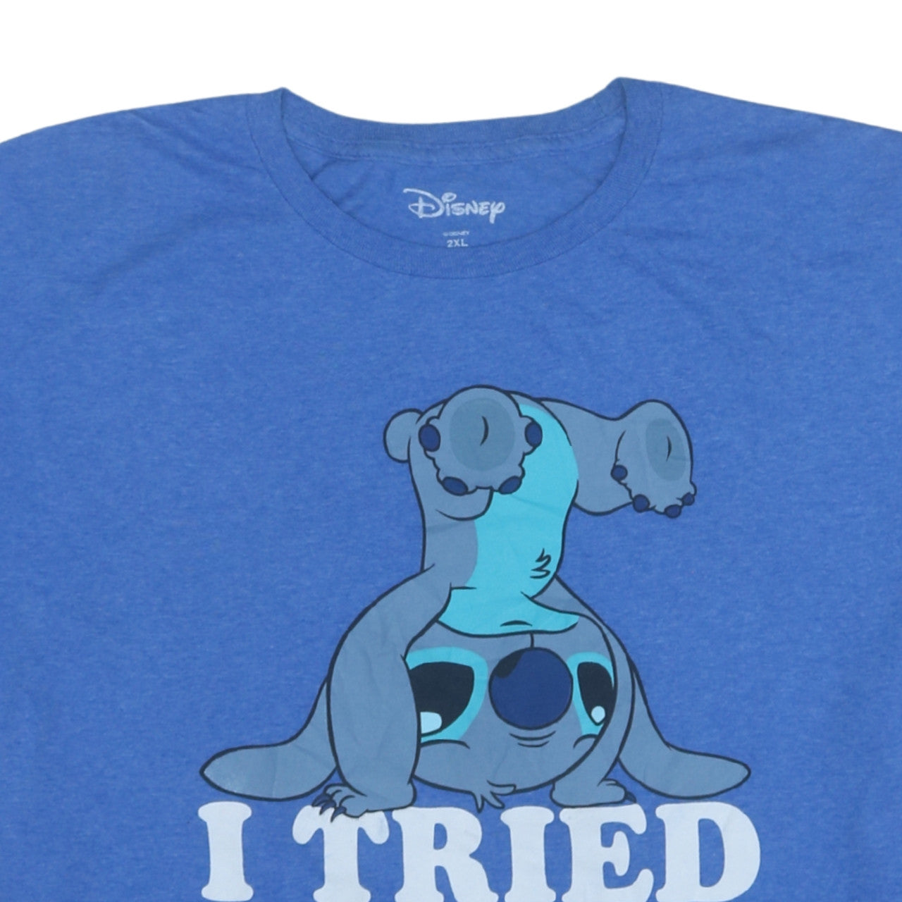 Disney Women’s Blue Stitch Graphic T-Shirt 2XL Short Sleeve Casual Top