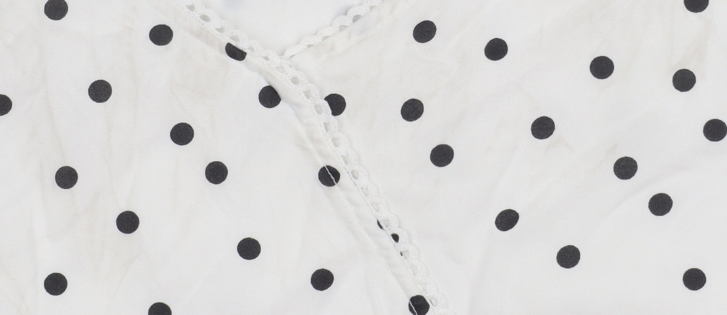 Abercrombie Kids Girls White Polka Dot Wrap Blouse Top 15-16 Years