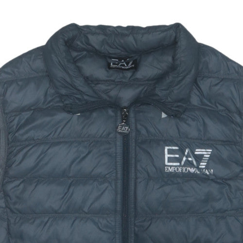 Emporio Armani EA7 Men's Grey S Quilted Down Puffer Waistcoat