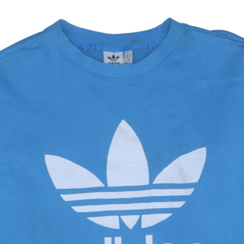 Adidas Mens Blue 4XL Pullover Crew Neck Graphic Sweatshirt