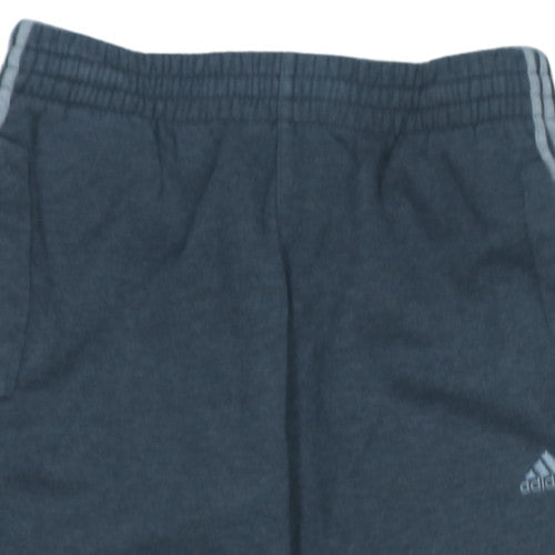 Adidas Men's Blue Track Pants Small Regular Fit Side Stripe Activewear