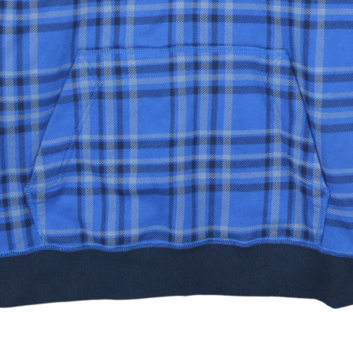 Nike Men's Blue Check Pullover Hoodie 2XL Fleece Sweatshirt