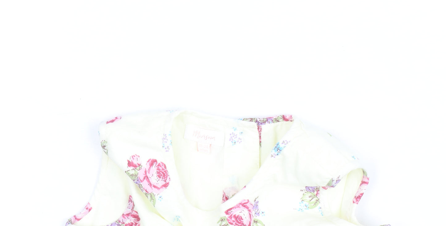 Monsoon Girls Ivory Floral A-Line Party Dress 7 Years