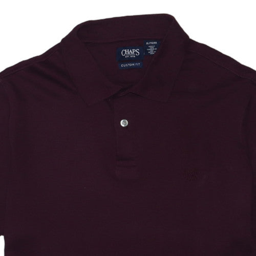 Chaps Men's Brown XL Slim Fit Short Sleeve Polo Shirt