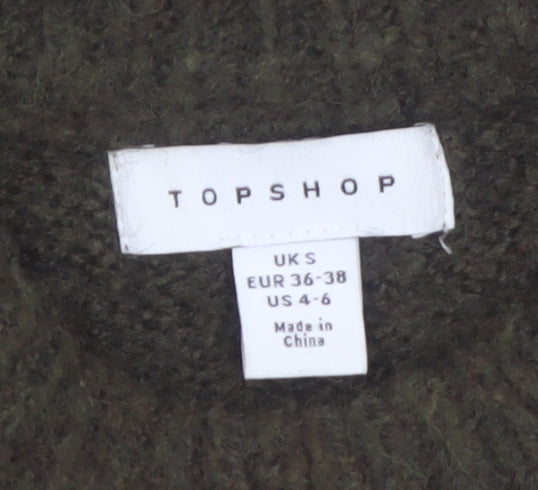 Topshop Women’s Brown Crew Neck Chunky Knit Pullover Jumper Size S
