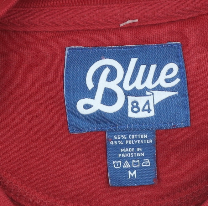 Blue 84 Men's Red Bridgewater Football Pullover Sweatshirt M