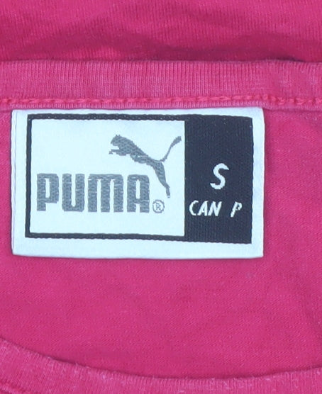Puma Women's Pink Long Sleeve Slim Fit Cotton Blend T-Shirt - Size S