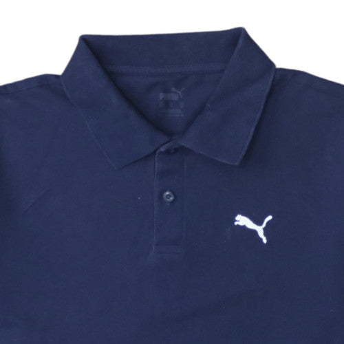 Puma Men's Blue XL Regular Fit Cotton Logo Polo Shirt