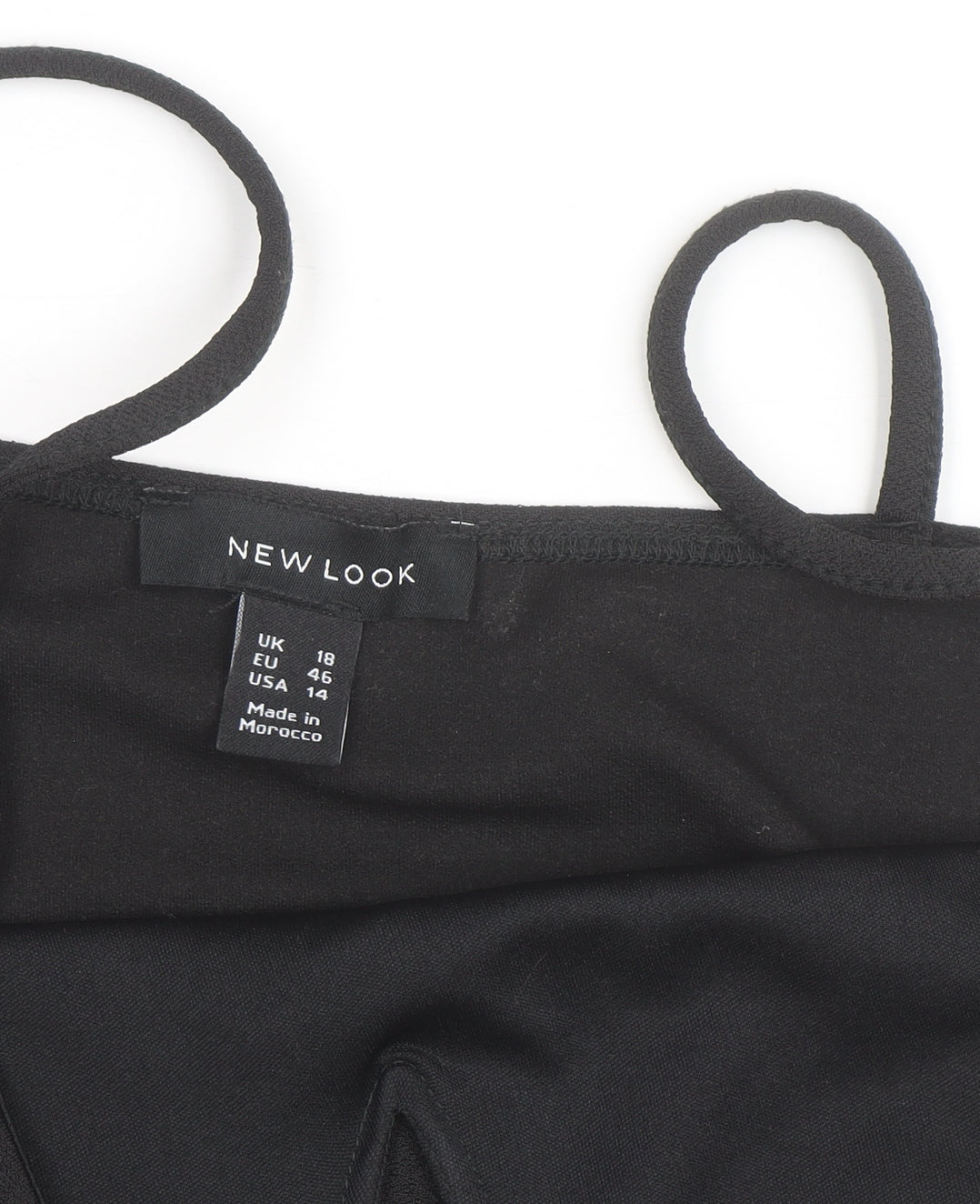 New Look Women's Black Bodysuit Size 18 Sweetheart Stretch Jersey