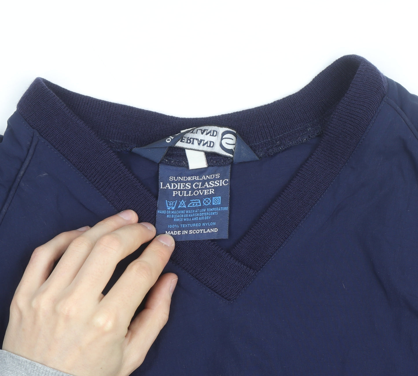 Sunderland of Scotland Men's Navy Windbreaker Pullover Jacket L Nylon