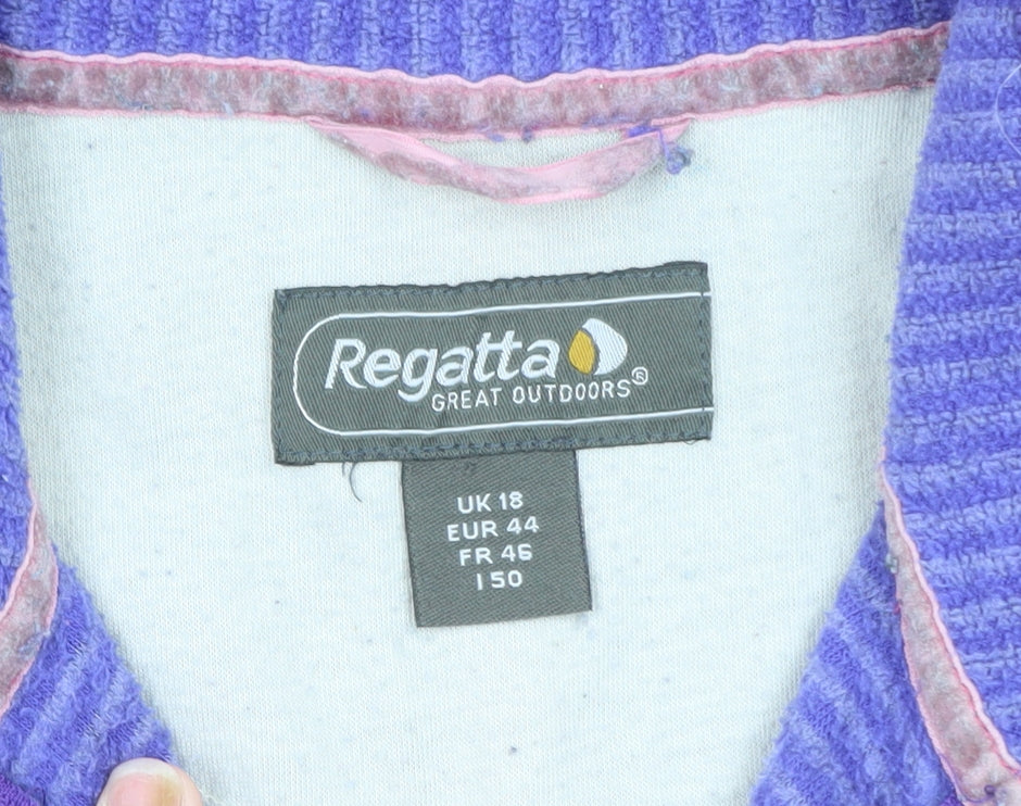 Regatta Womens Purple 1/2 Zip Fleece Pullover Sweatshirt UK 18
