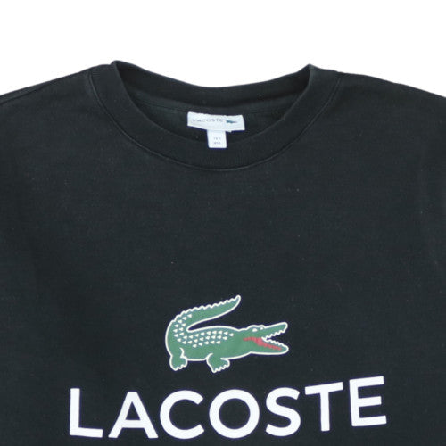 Lacoste Men's Black Logo Crew Neck Sweatshirt Size L