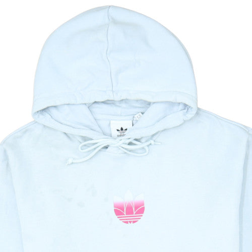 Adidas Womens Light Blue Hoodie Medium Pullover Cotton Blend Casual