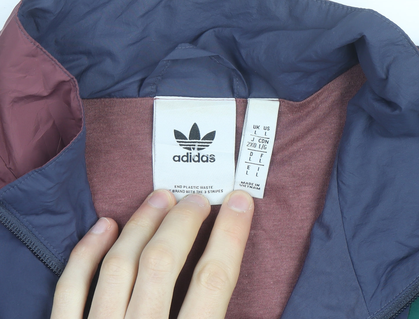 Adidas Mens Multicoloured L Windbreaker Jacket Retro Sporty Style