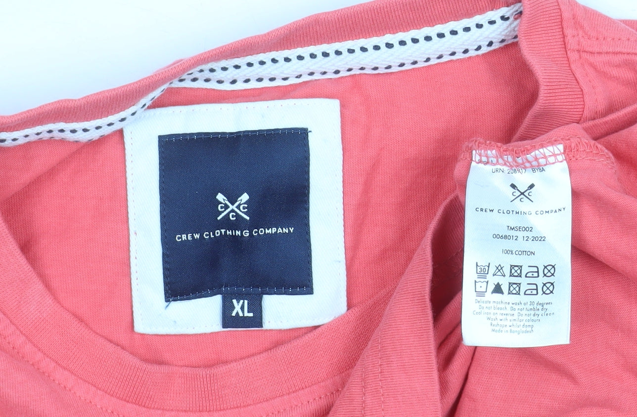 Crew Clothing Company Men's Coral XL Cotton Crew Neck T-Shirt