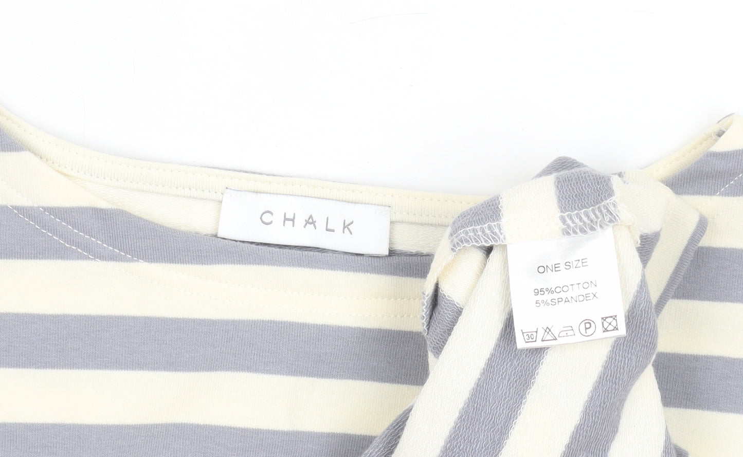 Chalk Women's Multicoloured Striped Long Sleeve Cotton T-Shirt One Size