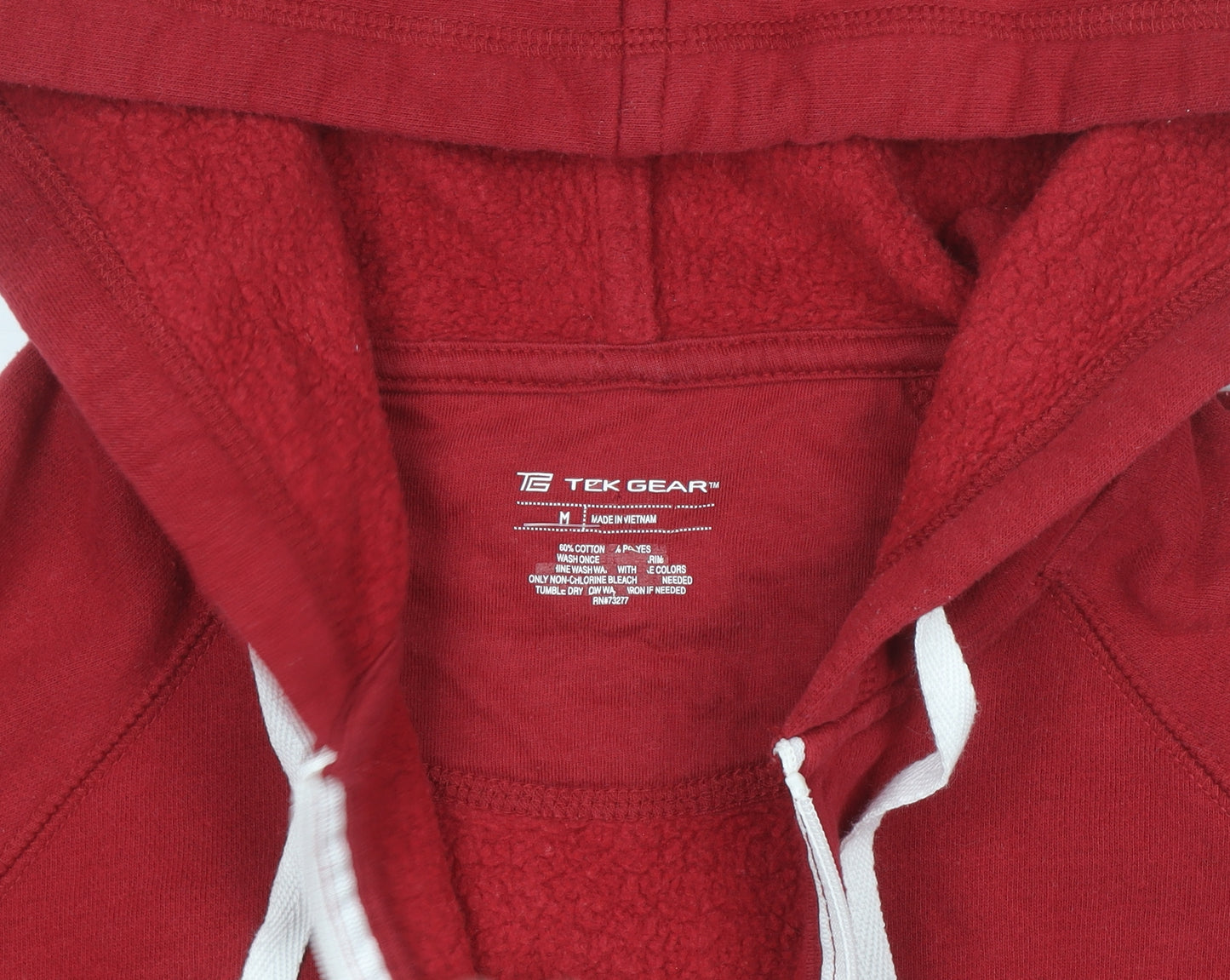 Tek Gear Men's Red Full Zip Fleece Hoodie Size M