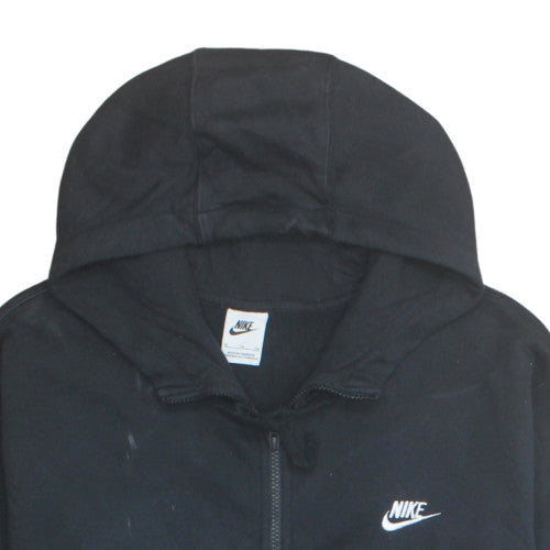 Nike Mens Black Full Zip Hoodie Medium Fleece Sweatshirt