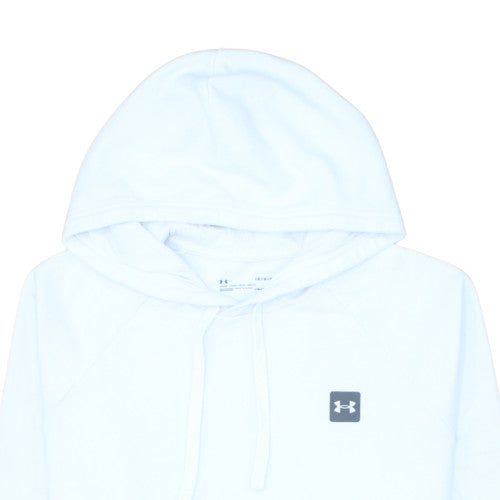 Under Armour Mens White Pullover Hoodie L Relaxed Fit ColdGear