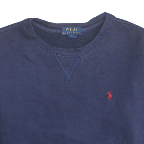 Polo Ralph Lauren Boys Navy Blue L (14-16) Cotton Blend Crew Neck Sweatshirt
