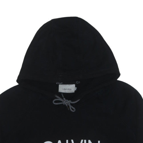 Calvin Klein Men's Black Pullover Hoodie Size L Fleece Logo Sweatshirt