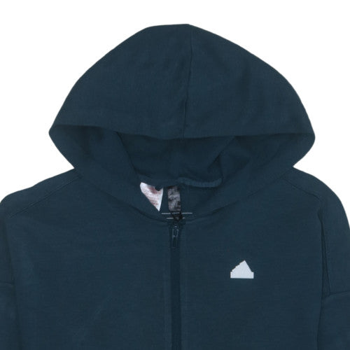 adidas Boys Blue Full Zip Hoodie 14 Years Colourblock Sportswear