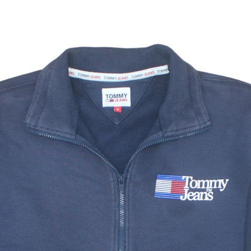 Tommy Jeans Men's Blue Full Zip Sweatshirt M Collared Fleece