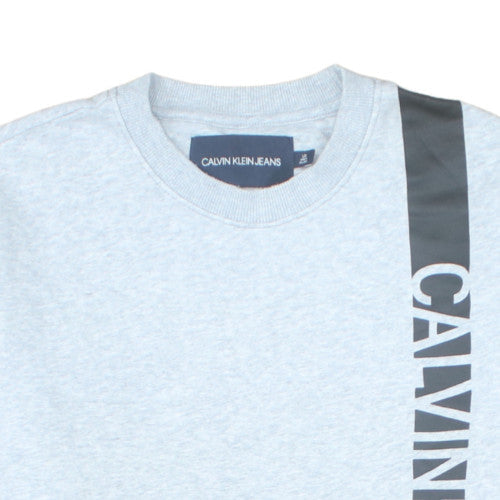 Calvin Klein Jeans Mens Grey Logo Pullover Sweatshirt L