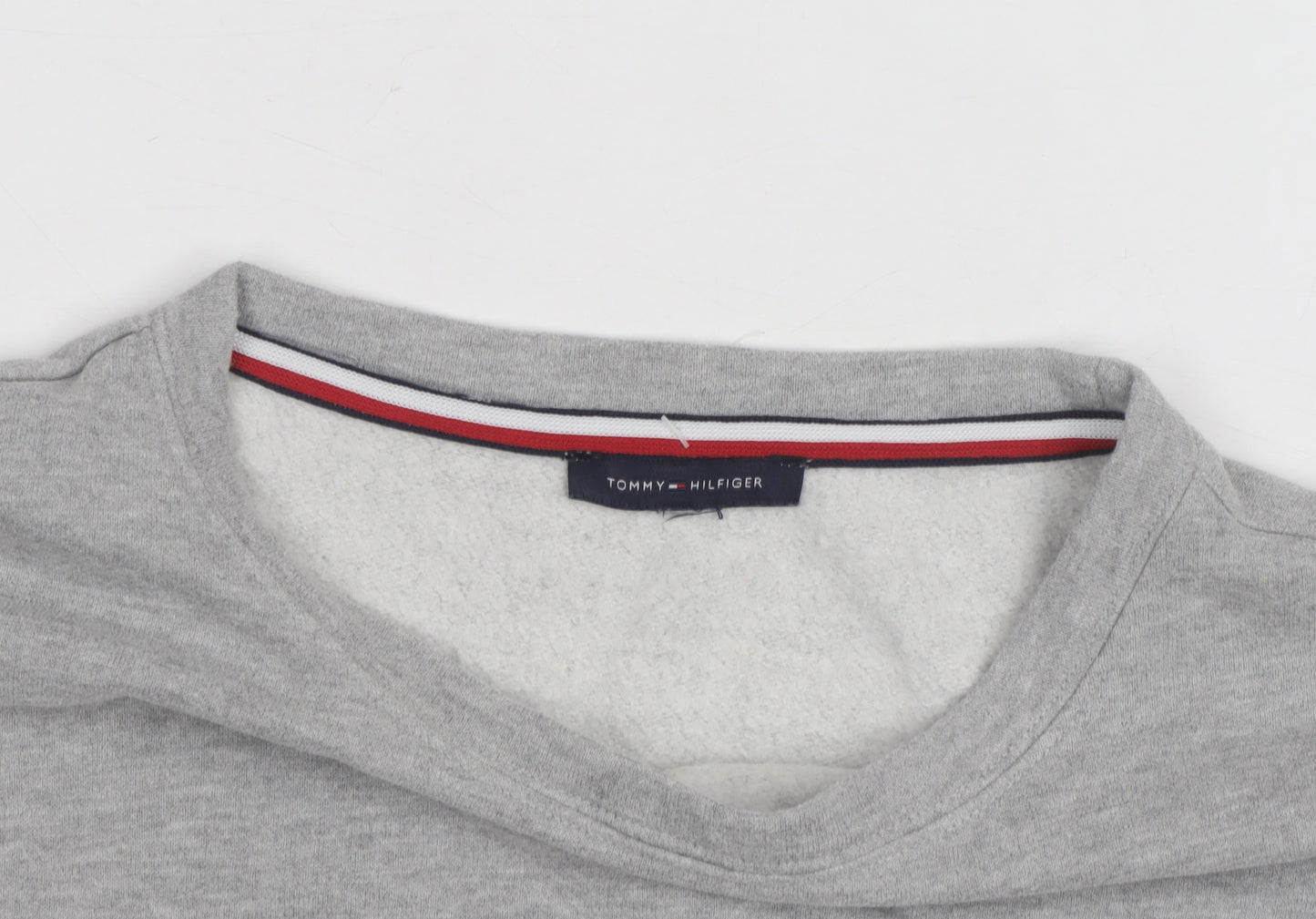 Tommy Hilfiger Women Grey Size M Pullover Sweatshirt with Lace-Up Accents