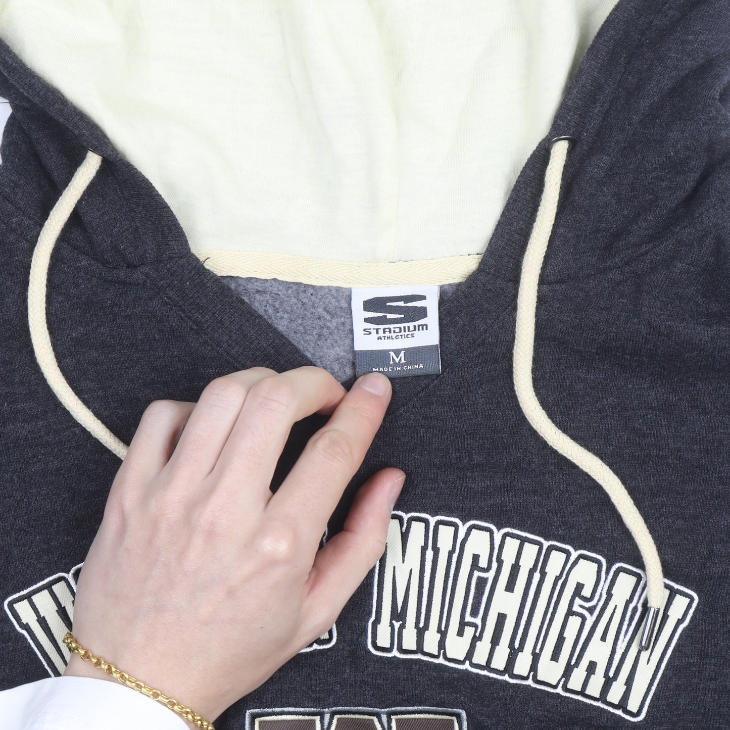 Stadium Athletics Men's Grey Pullover Hoodie M Western Michigan Broncos