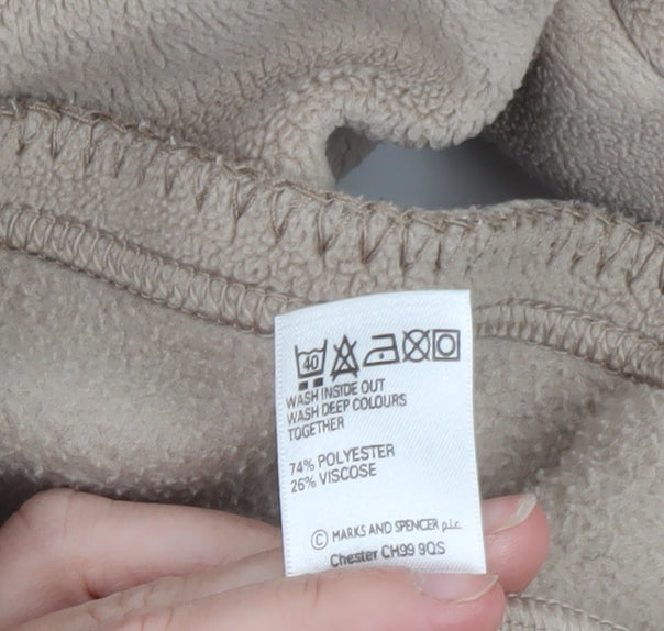 Marks and Spencer Womens Beige Fleece Button Jacket Size 18